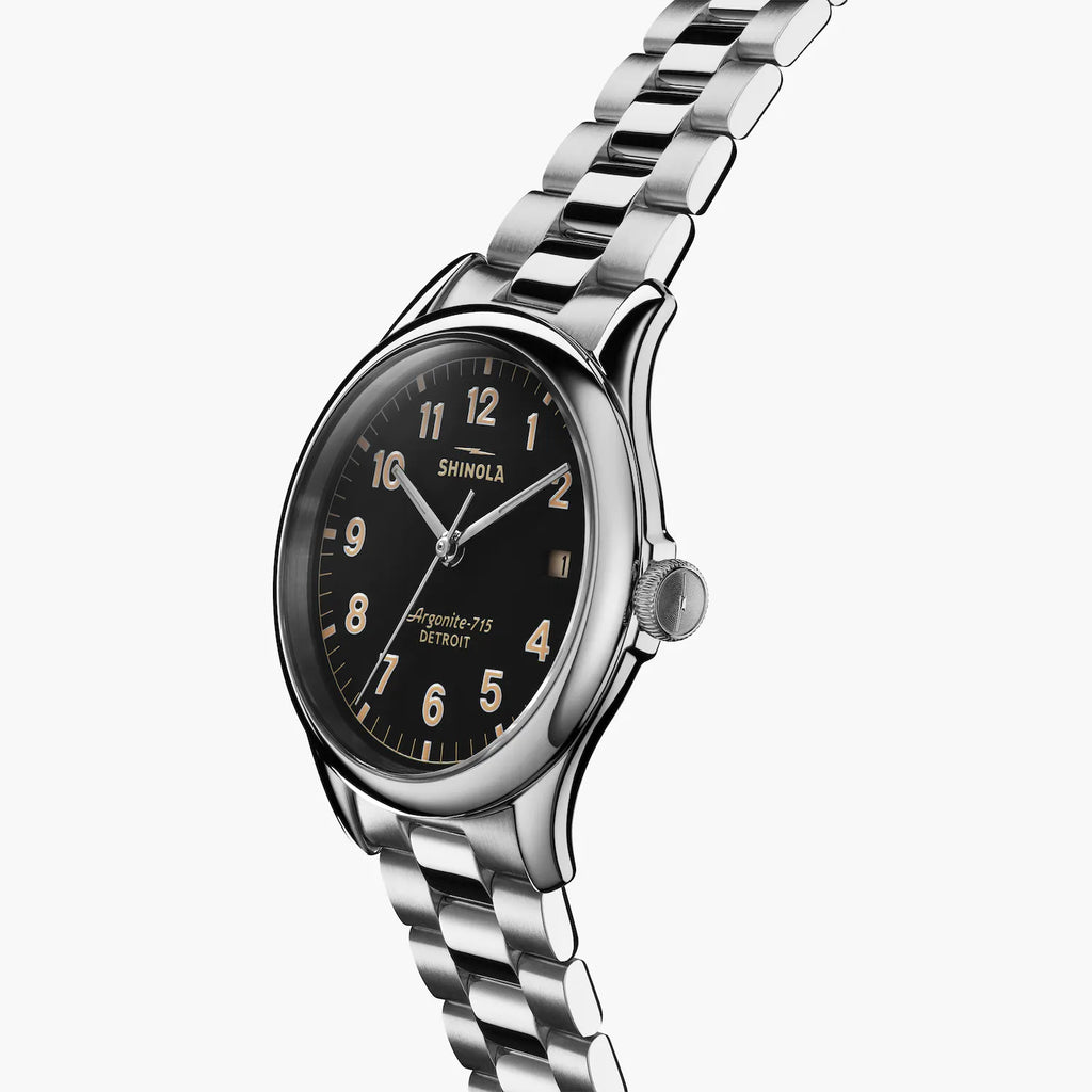 Shinola The Vinton 38mm Black Dial SS Bracelet Time After Time