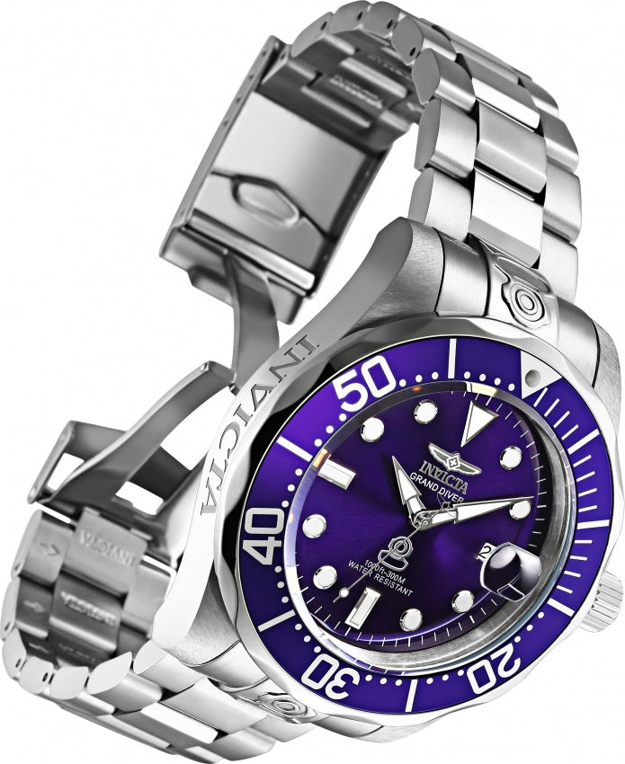 INVICTA Grand Diver Blue Dial store Stainless Steel Men's Watch • BEAUTIFUL !