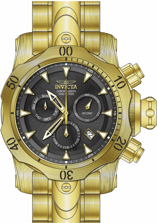 Invicta Men s Venom Chrono Black Dial Gold Bracelet 29644