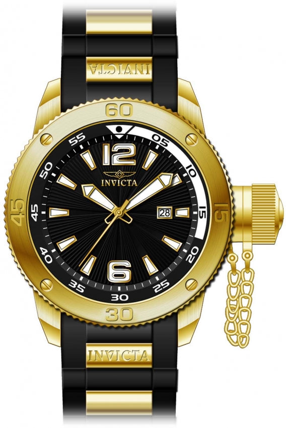 Invicta Men s I Force Gold Case Black Silicone 12964 Time