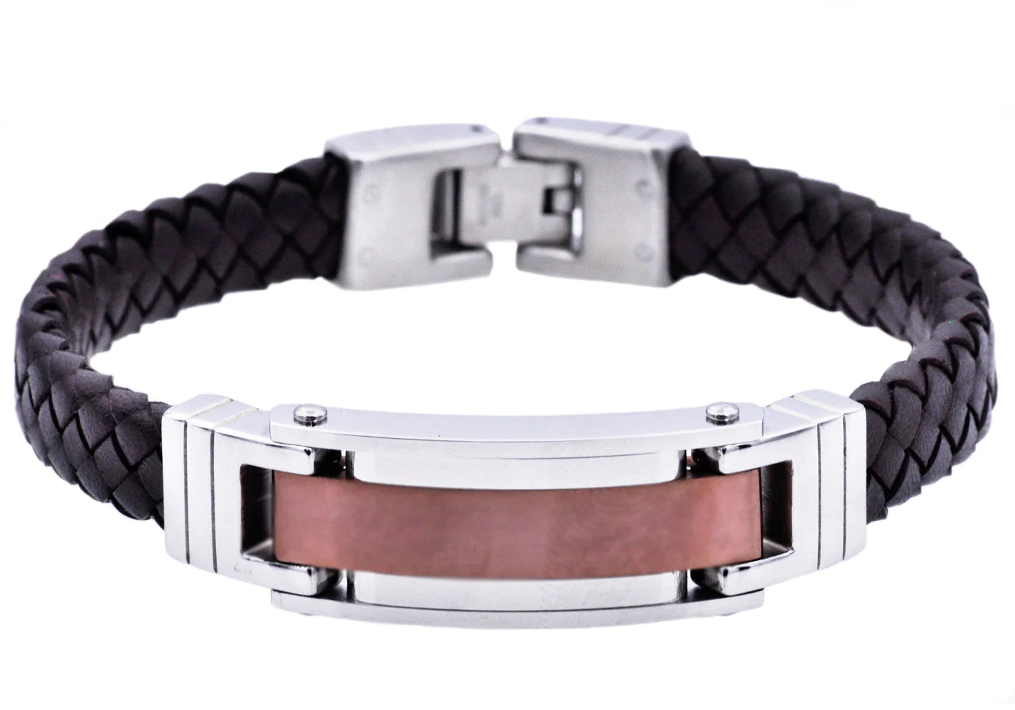 Blackjack Jewelry Blackjack Men's Bracelet Leather & Bronze SS BJB190C - Time After Time Watches