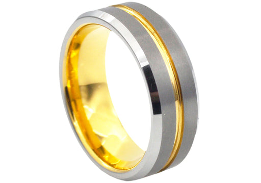 Blackjack Jewelry Blackjack Men's Gold-Plated Tungsten Ring BJRT11GW - Time After Time Watches