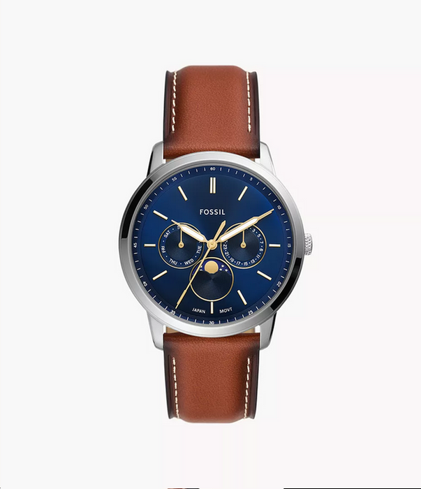 Fossil Neutra Moonphase Multifunction Brown Leather Watch FS5903 - Time After Time Watches