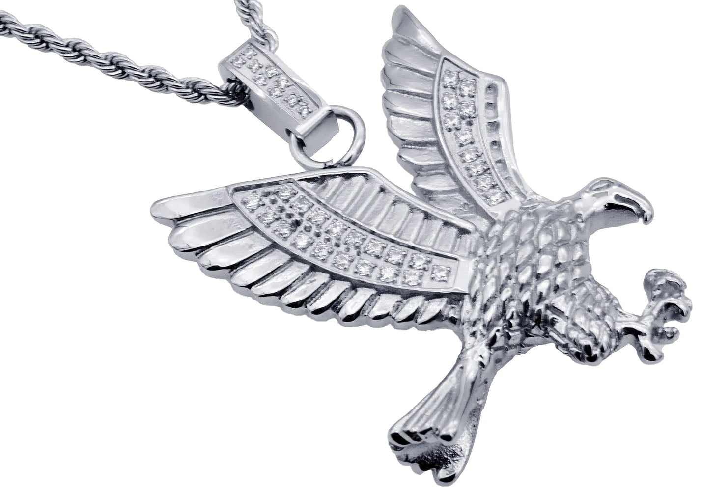 Blackjack Jewelry Blackjack Men's Eagle Pendant Necklace SS BJP174W - Time After Time Watches