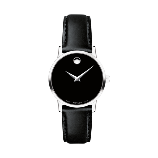 Movado Movado Women's Museum Classic Black Leather Strap 0607274 - Time After Time Watches