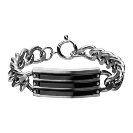 Matte Silver Chain Bracelet, Matte Stainless Steel Curb Chain