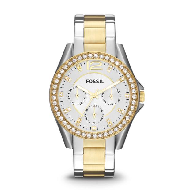 Fossil Fossil Riley Multifunction Two-Tone Stainless Steel Watch ES3204 - Time After Time Watches