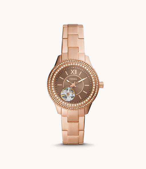 Fossil Stella Automatic Rose Gold-Tone Stainless Steel Watch ME3211 - Time After Time Watches