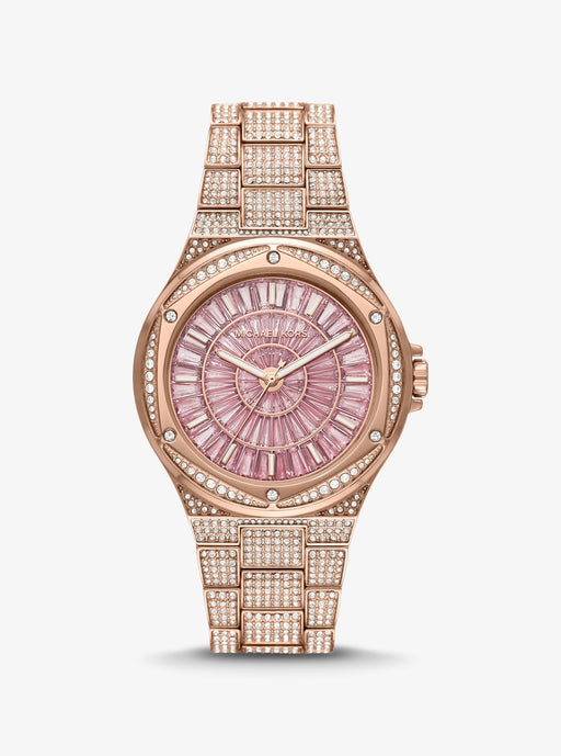 Michael Kors Oversized Lennox Pavé Rose Gold-Tone Watch - Time After Time Watches