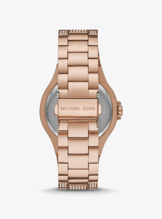 Michael Kors Oversized Lennox Pavé Rose Gold-Tone Watch - Time After Time Watches