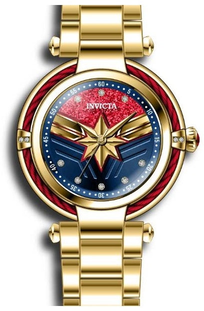 Invicta Ladies Marvel Captain Marvel Gold Bracelet - 36953 — Time After Time