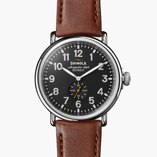 Shinola Shinola, The Runwell 47mm Grey Dial Cognac Leather - Time After Time Watches