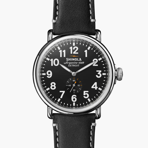 Shinola Shinola, The Runwell 47mm Black Dial Black Leather - Time After Time Watches