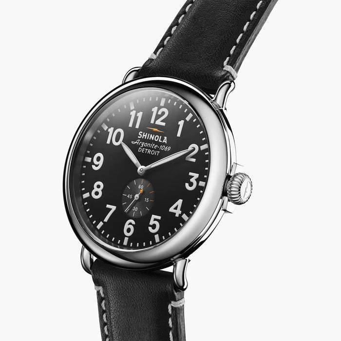 Shinola Shinola, The Runwell 47mm Black Dial Black Leather - Time After Time Watches